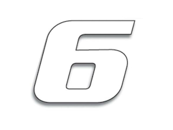 Blackbird Race nummer 6 20x25cm White 5049/10/6