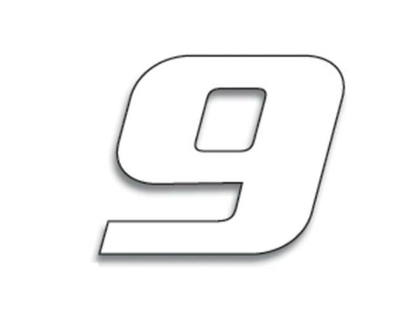 Blackbird Race nummer 9 20x25cm White 5049/10/9