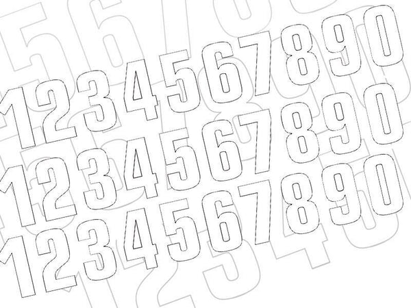 Blackbird Race Number 1 7x5.5cm White Set of 3 Bihr_1_/10/1