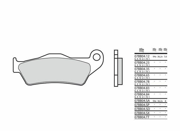 Brembo Carbon Ceramic Brake Pads - 07BB04cc 07BB04cc