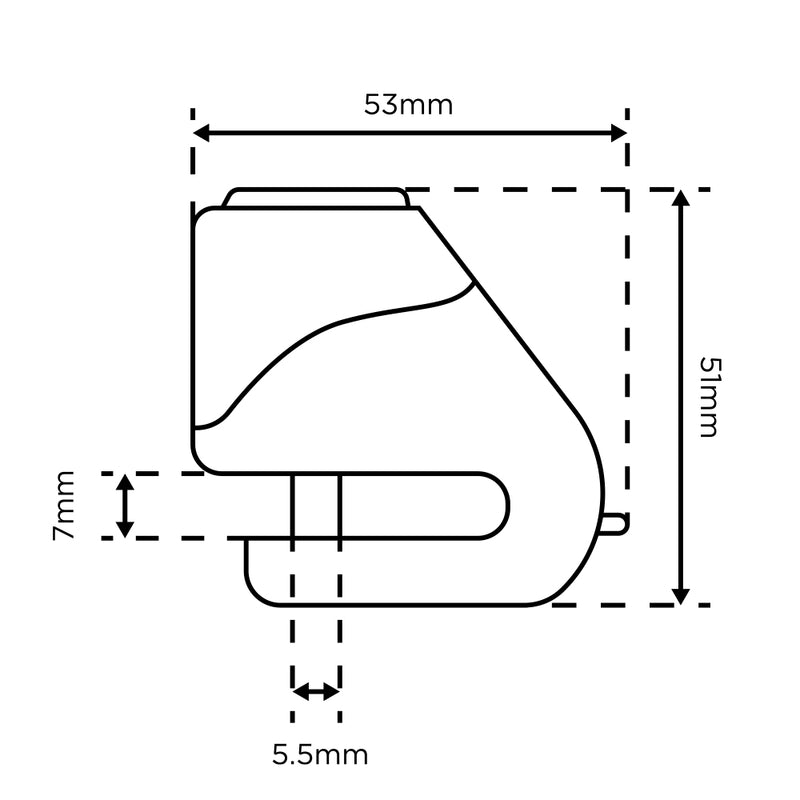 Oxford XD5 Disc Lock - 5 mm gul/sort LK205