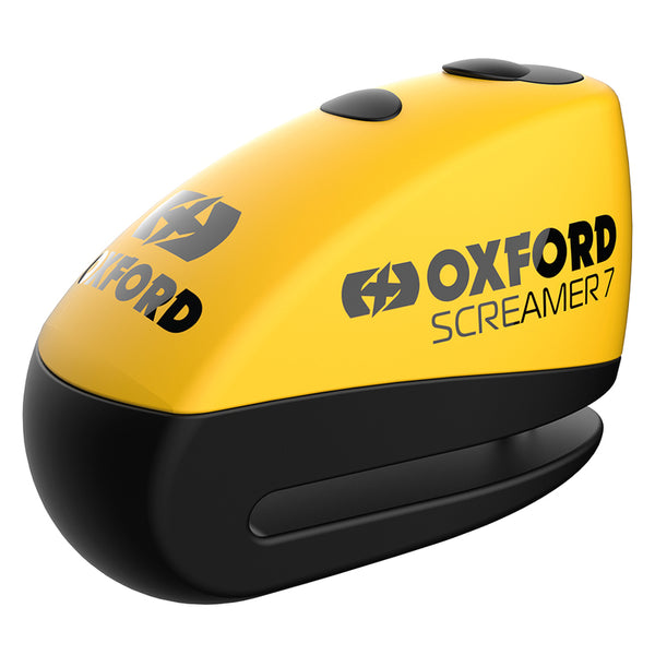 Oxford Screamer 7 Skivebremse lås – Ø7mm Gul/Svart 