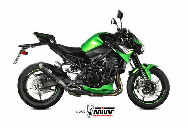 MIVV GP Pro Silencer Steel Black/rustfrit stål endehætte Kawasaki Z900 K.052.LXBP