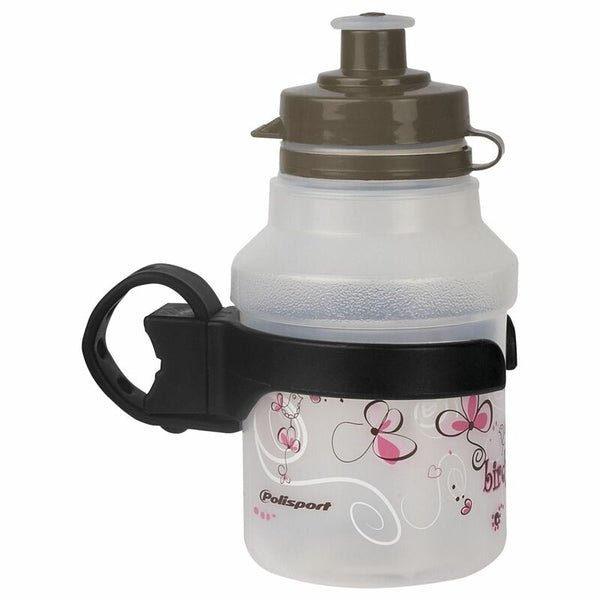 Police Port Water Bottle Birdy Clip-On Cap + Rotative Bottle Cage Clear 350ml 8644200116