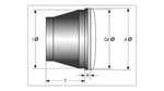 Highsider førte hovedhovedlysindsats type7 med sidelysring, rund, krom, 5 3/4 ”226-020