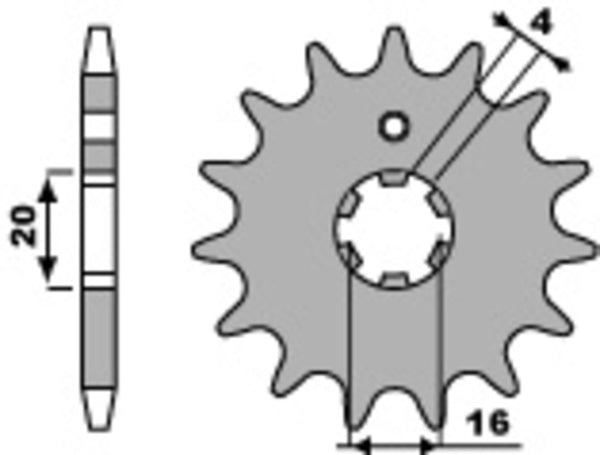 PBR STEEL Standard Front Sprock 554 - 428 554 15 18NC