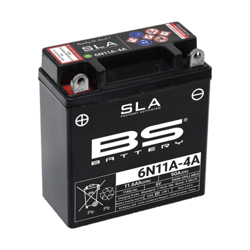 BS Battery SLA Batteri Vedligeholdelsesfrit fabriksaktiveret - 6n11a -4a