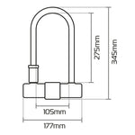 Oxford Magnum U -lås med beslag - 170x315mm LK224