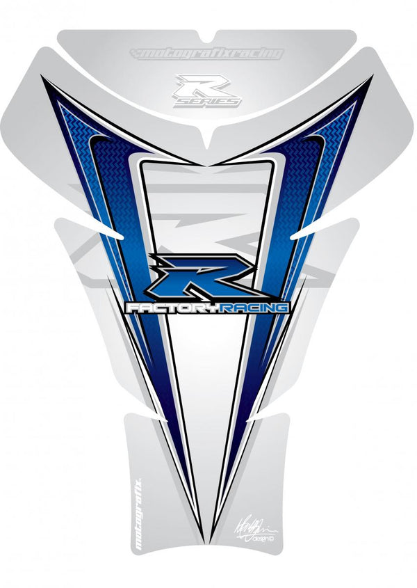 Tankbeskyttelse 05-08 GSXR 1000/06-15 GSXR 600 750 sølv/hvid