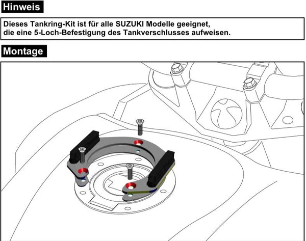 Tankringlås-det 5 hul inkl. Modpart tank taske 4 lag