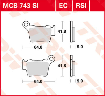 TRW Brake Pad TRW MCB743SI MCB743SI