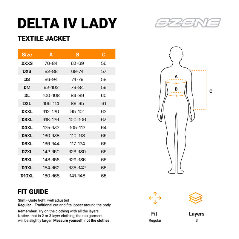 Ozone Lady Textile MC-Jacket Delta IV sort