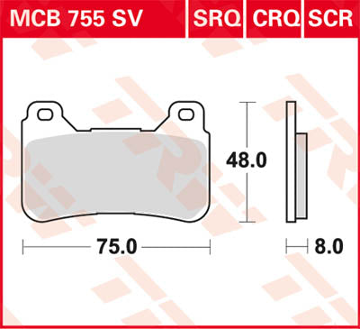 TRW BRAKE PAD TRW MCB755SV MCB755SV