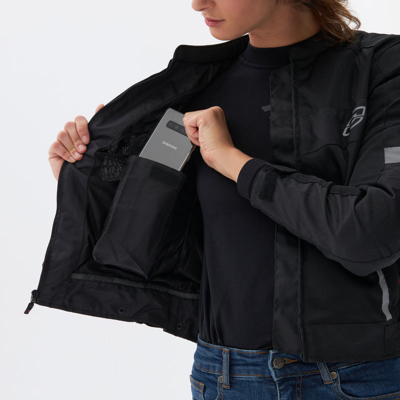 Ozone lady textile mc-jacket dart black