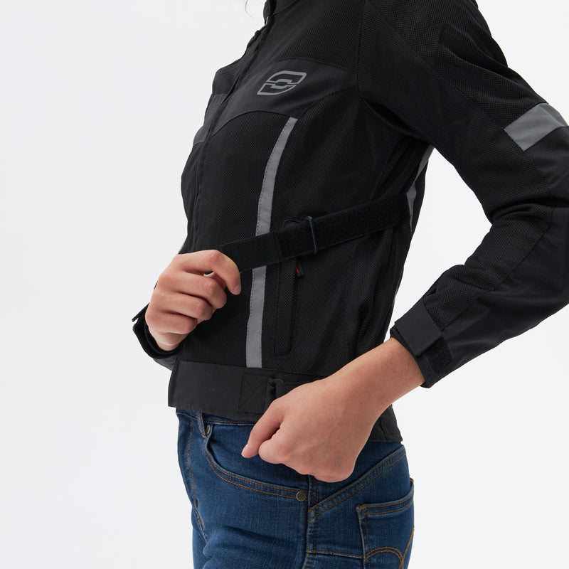 Ozone lady textile mc-jacket dart black