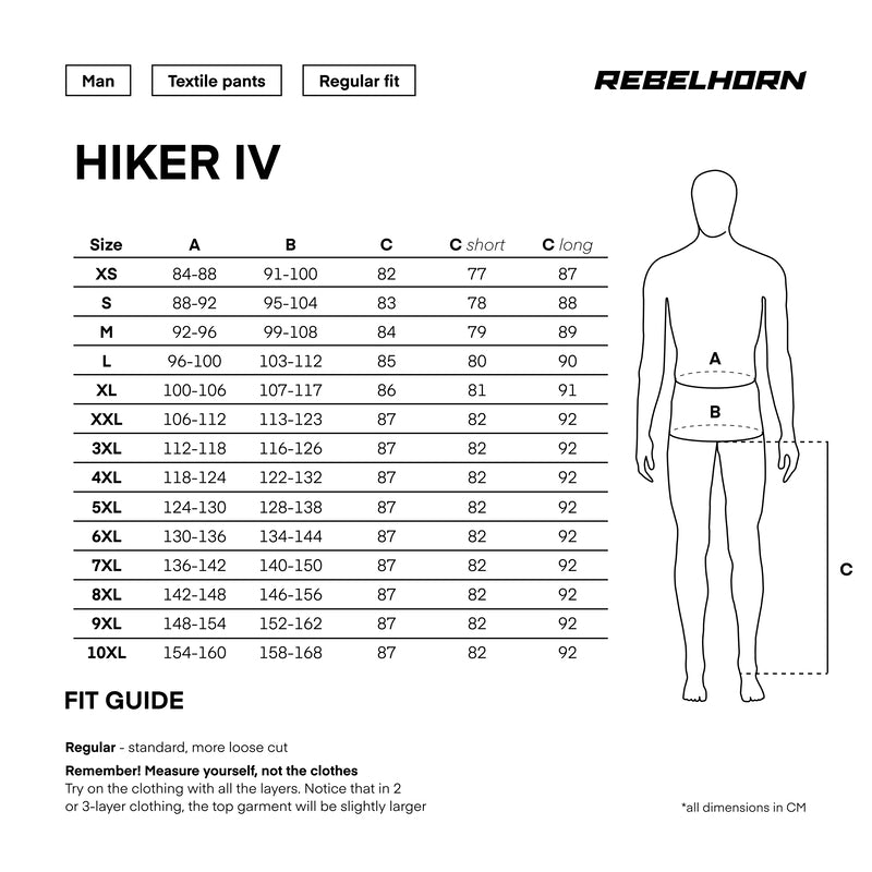 Rebelhorn tekstil mc-bukser vandrere IV sort