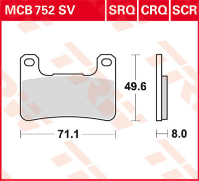 TRW BRAKE PAD TRW MCB752CRQ MCB752CRQ