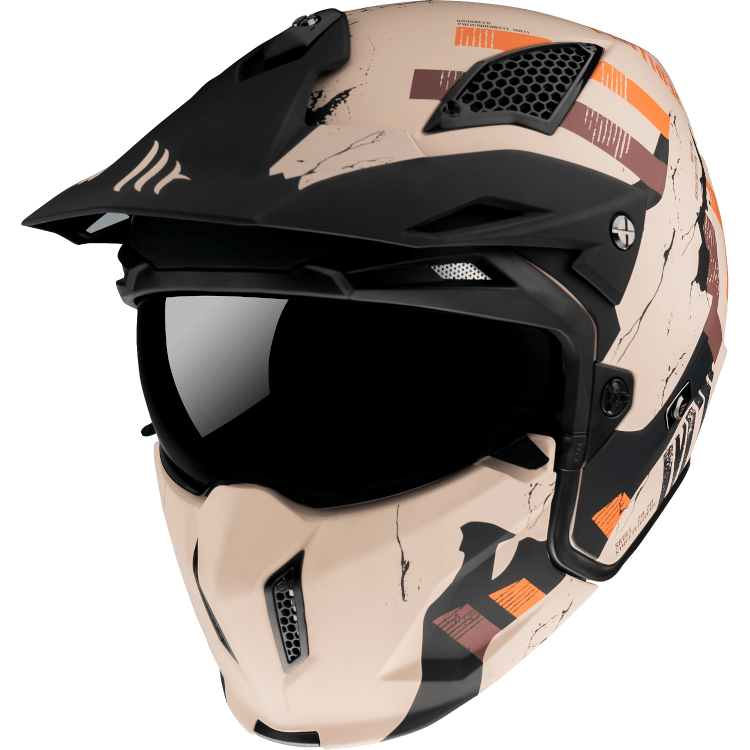 MT -hjelme Åbn MC Helmet Streetfighter A14 Matt Orange