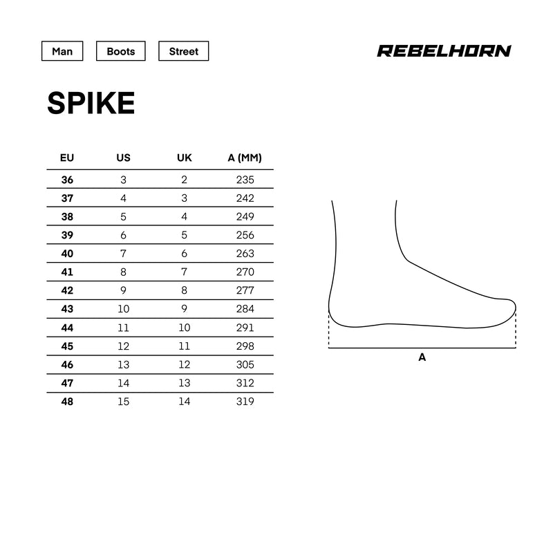 Rebelhorn unisex mc-sko spike sort