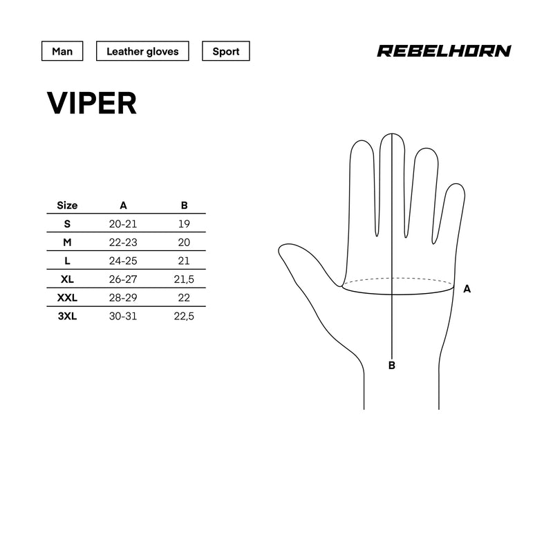 Rebelhorn mc handsker Viper sort /rød