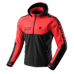 Rebelhorn softshell mc-jacket skråstreg sort /rød