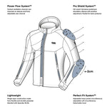 Rebelhorn softshell mc-jacket skråstreg sort /rød