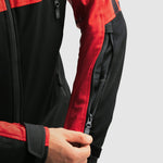 Rebelhorn softshell mc-jacket skråstreg sort /rød