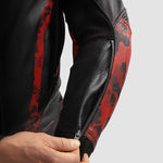 Rebelhorn Mc-læderjakke Veloce Black /Camo Red