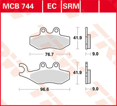 TRW Brake Pad Organic Scooter -125 MCB744EC