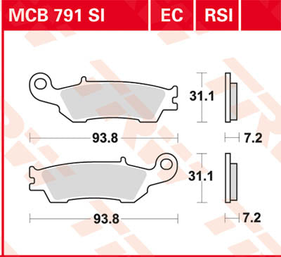 TRW Brake Pad TRW MCB791RSI MCB791RSI