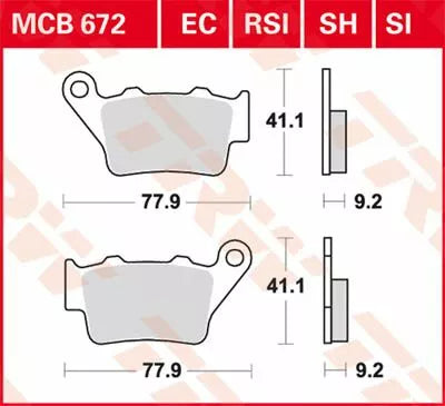 TRW Brake Pad Organic Offroad MCB672EC
