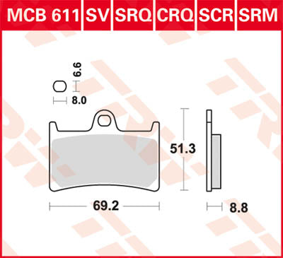 TRW Brake Pad TRW MCB611CRQ MCB611CRQ