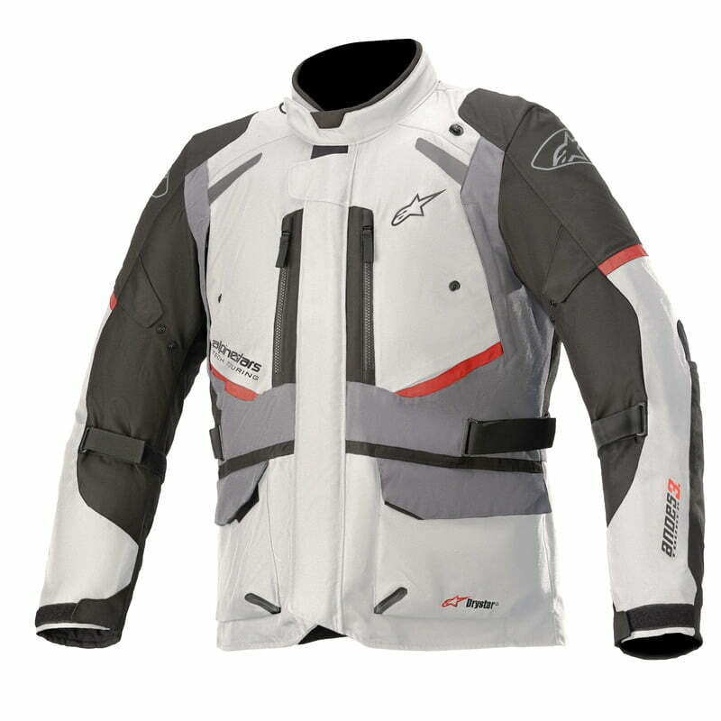 Alpinestars Textil Mc-Jacka Andes V3 Grå med avancerad skyddsteknik och ventilationssystem. Slitstark motorcykeljacka för touring och äventyr.