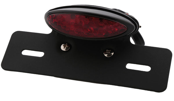 V PARTS Oval Rear Light w/ License Plate Holder Black Universal 022-BRI 