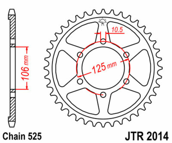 JT Sprock's Steel Standard bageste sprock 2014 - 525 JTR2014.48