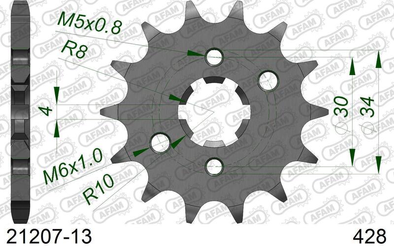 AFAM STEEL Standard Front Sprock 21207 - 428