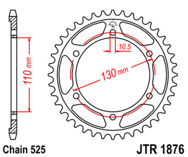 JT Sprock's Steel Standard bageste sprock 1876 - 525 JTR1876.50