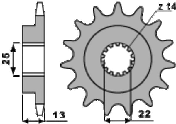PBR STEEL Standard Front Sprock 2201 - 525 2201 16 18NC