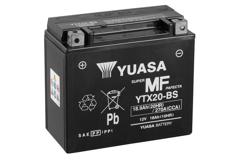 Yuasa maintenance -free battery with acid package - YTX20 -B