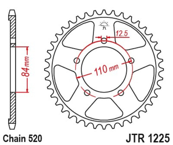 JT Sprock's Steel Standard bageste sprock 1225 - 520 JTR1225.40