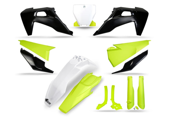 UFO Plastics Kit Neon Yellow/Gray - Husqvarna Hukit624@111