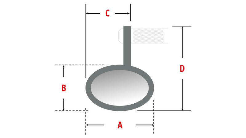 Highsider Handle End Mirror Iron Cross (1pc) 301-113