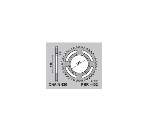 PBR Standard Steel bageste sprock 4402 - 420 4402 50 F