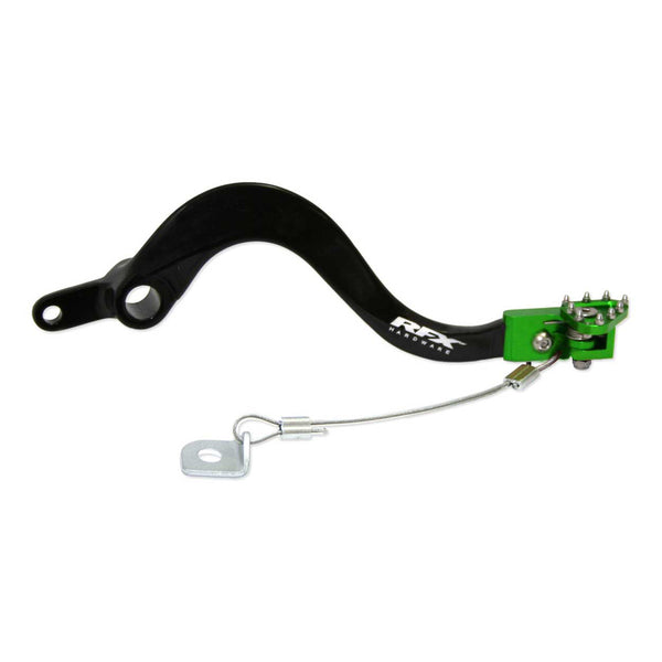 RFX Pro FT Rear Brake Lever (Black/Green) - Kawasaki KXF250 FXRB2010099GN 
