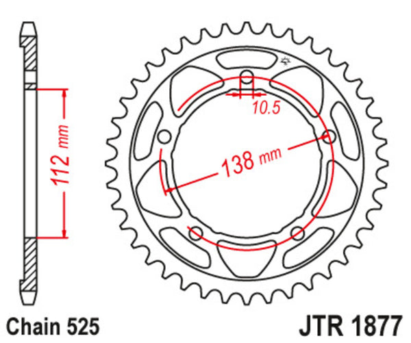 JT Sprock's Steel Standard bageste sprock 1877 - 525 JTR1877.45