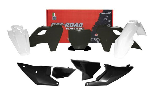 Racetech Plastic Kit 7 Parts-Black & White (R-KITSQ-NR1-523)