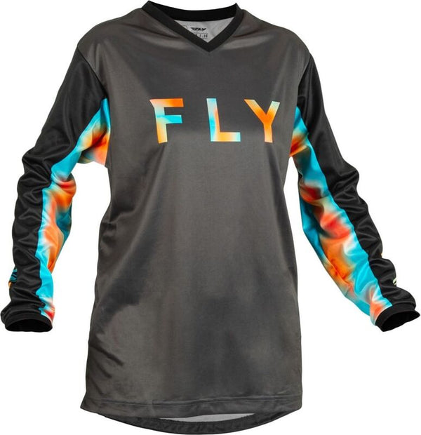 Fly Racing Women's F-16 Jersey Gray/Pink/Blue MD 376-821M