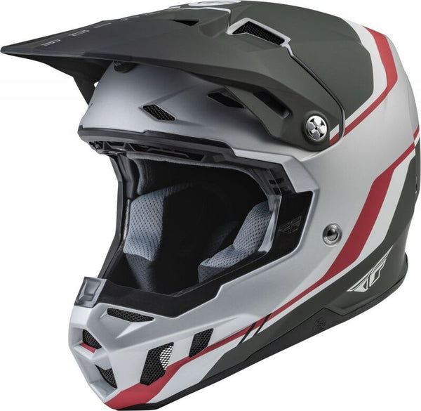 Fly Racing Formula CC Driver Helmet Matte Silver/Red/White XL 73-4313X