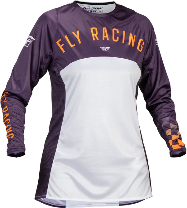 Fly Racing Lite Woman Jersey - Deep Purple/White/Neon Coral 377-6212X