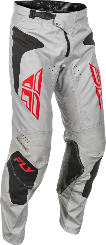 Fly Racing Kinetic Sym Pants - Light Gray/Red/Black 378-43030